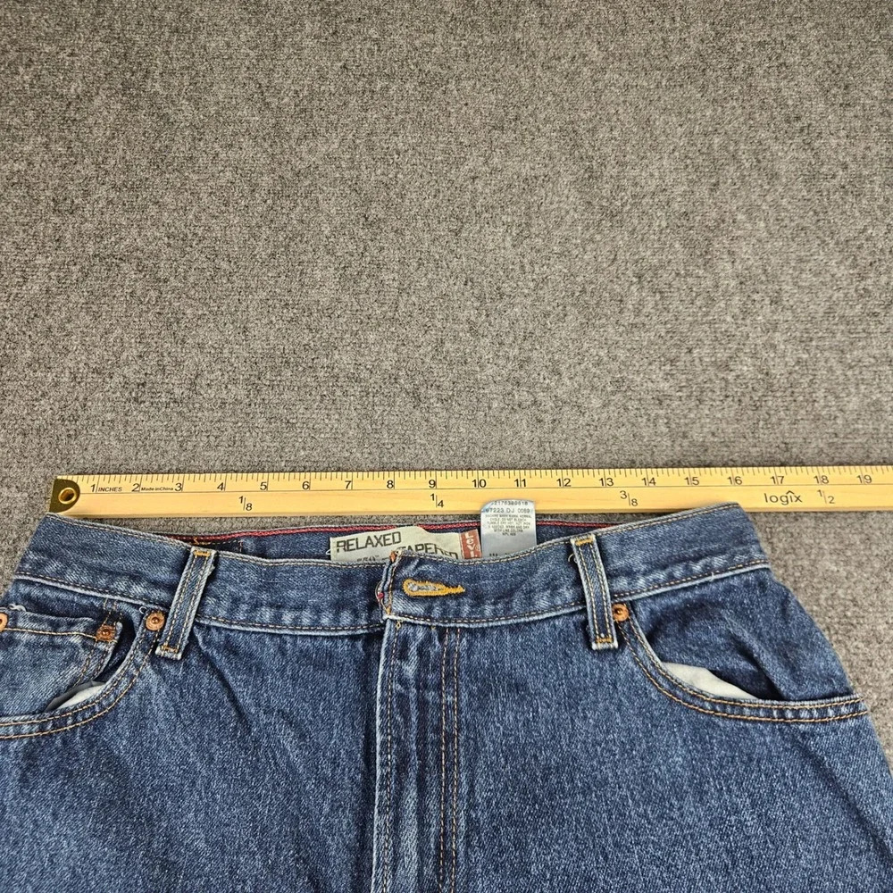 Levis 550 Relaxed Tapered Jeans Womens 14L Dark Wash Blue High Rise Cotton Denim